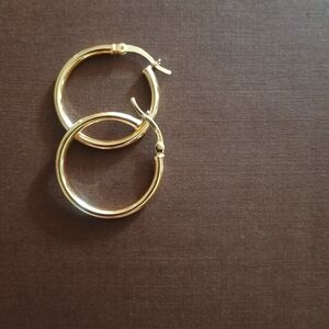 New 925 Sterling Silver Over Gold Plated Hoop Earrings.